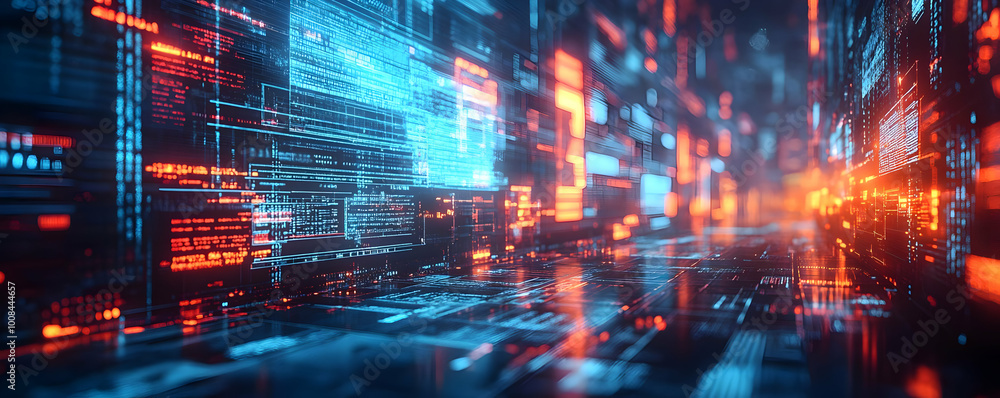 Poster abstract 3d digital code background