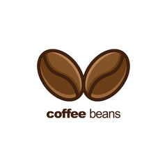 coffee beans logo, coffee beans Isolated coffe beans on white background. EPS 10. Vector illustration