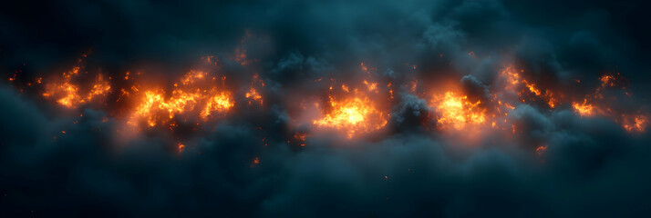 Fiery Clouds Illustration: Blazing Sky Background