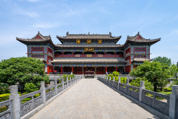 Naklejka premium Temple architecture in Xi'an, China
