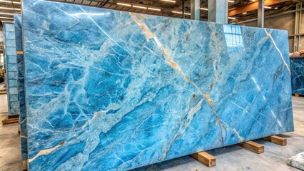 Obraz premium Elegant polished blue river marble texture ideal for interior design backgrounds and creative projects, enhancing spaces with a sophisticated and serene aesthetic. Versatile and visually captivating.