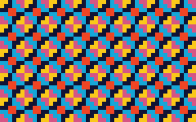 Seamless geometric pattern of colorful abstract shapes. Perfect for printing, design backgrounds, wallpaper and tiles, gift wrapping