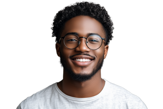 Portrait of a Smiling Man in Glasses