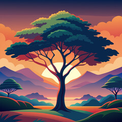 sunset in the desert