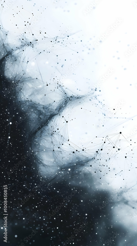 Poster abstract background with connecting dots and lines illustration