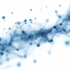 Abstract Background with Network Connections and Blue Spheres
