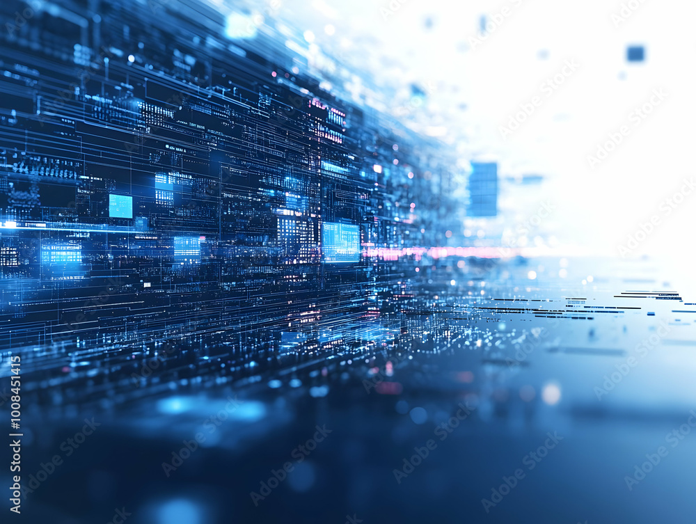 Aufkleber abstract data stream background - technology