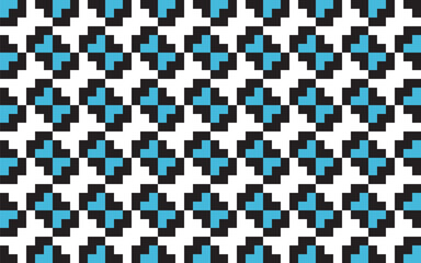 Fototapeta premium Seamless geometric pattern of blue abstract shapes outlined in light black on a white background. Perfect for printing, design backgrounds, wallpaper and tiles, gift wrapping