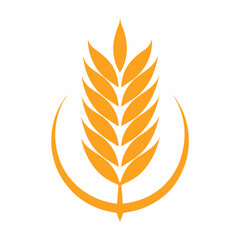 Wheat logo silhouette vector illustration on white background