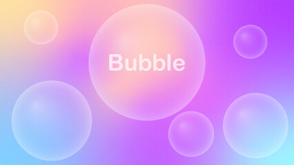 Bubbles abstract geometric on gradient background. Yellow pink blue and purple colour gradation. Graphic Business background hitech technology digital design illustration web template.