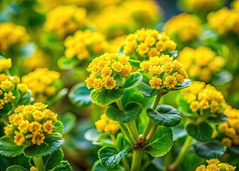Delicate Berteroa Plant Blooming in Nature with Soft Green Leaves and Vibrant Yellow Flowers in Spring