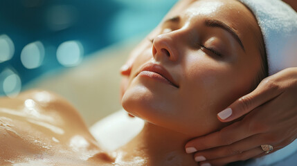 Close-up of Woman Getting a Rejuvenating Facial Treatment