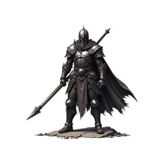 Fototapeta premium Fantasy Warrior vector artwork. Medieval Knight With Sword. ancient fighter