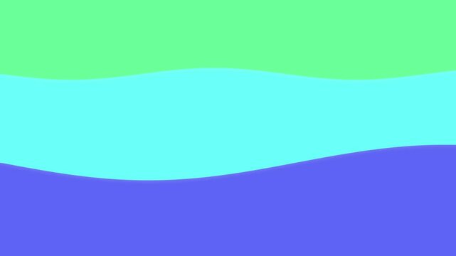 A soothing and calming smooth, flowing waves in vibrant shades of green mint, ice blue, and celestial blue