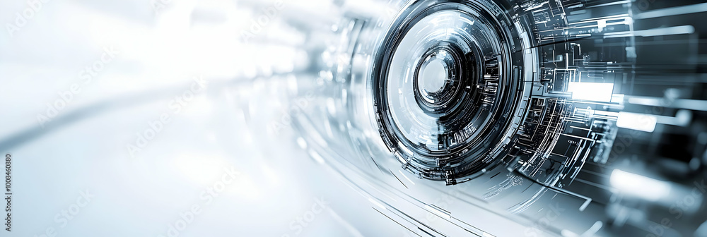 Poster abstract technology background with circular design elements illustration