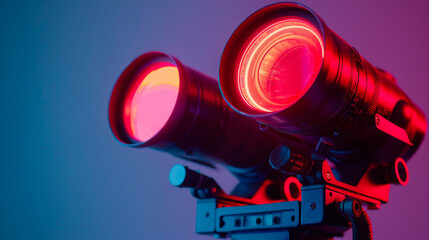 Infrared camera for observing infrared radiation emitted by celestial objects isolated on white background