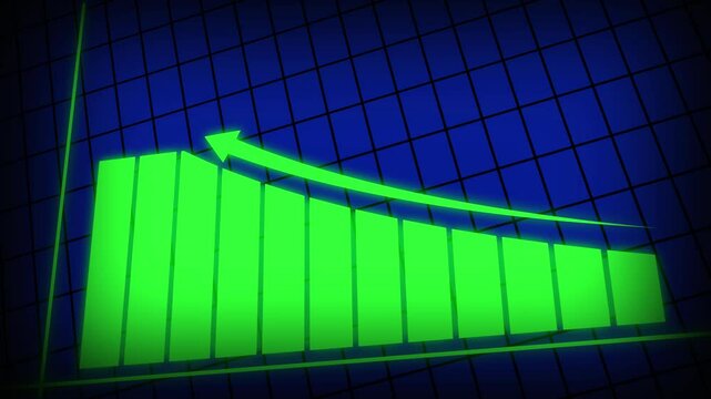 Bar chart for incremental business progress in the month. The company is growing year by year. Business profit animation in chart form