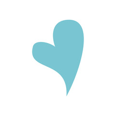 blue heart icon on white background for graphic and web design. Internet concept symbol for website button or mobile app. Love icon in flat design.