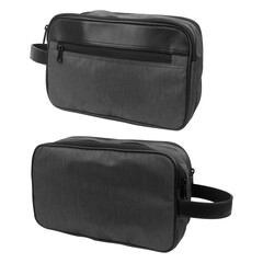 Men's handbag or clutch for exclusive company logo brand dummy mockup, plain black bag