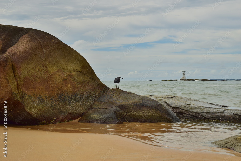 Wall mural sea view and large rocks. khao lak. thailand.