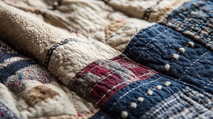 Fototapeta premium Cozy Quilt Layers in Warm Tones and Textures