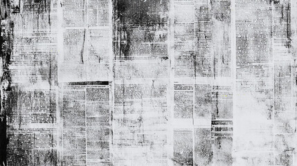 Fototapeta premium old newspaper textured background, black and white vintage news paper texture retro retrospect grunge faded text nostalgic rough surface antique graphic backgrounds