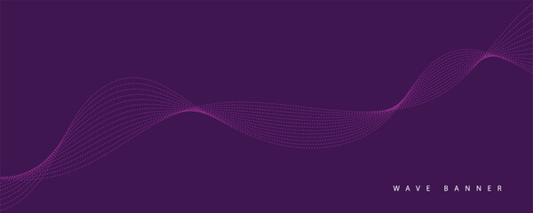 Abstract digital technology futuristic purple wave background.