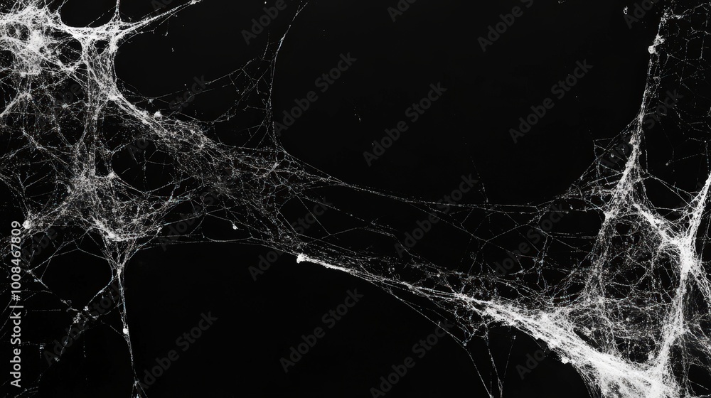 Poster intricate web patterns on dark background