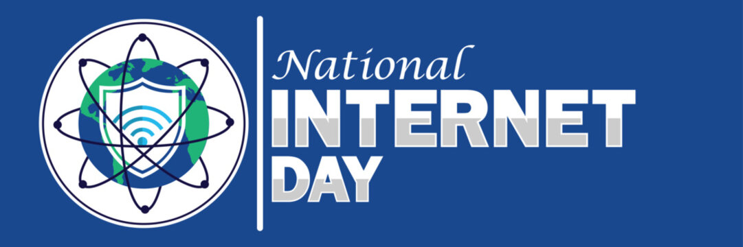 National Internet Day. Suitable for greeting card, poster and banner. Vector illustration.