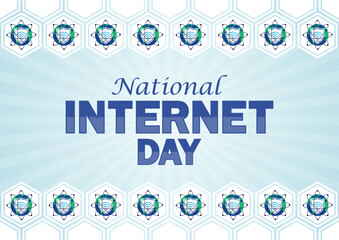 National Internet Day wallpaper with shapes and typography, banner, card, poster, template. National Internet Day, background
