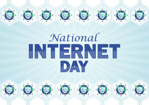National Internet Day wallpaper with shapes and typography, banner, card, poster, template. National Internet Day, background
