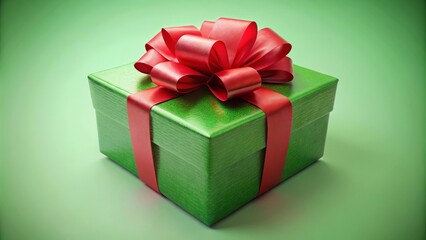 Obraz premium Celebrate in style with this vibrant green gift box featuring a brilliant red bow, ideal for special occasions