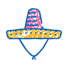 sombrero hat cap doodle icon sketch vector. sombrero hat cap sign. isolated symbol illustration