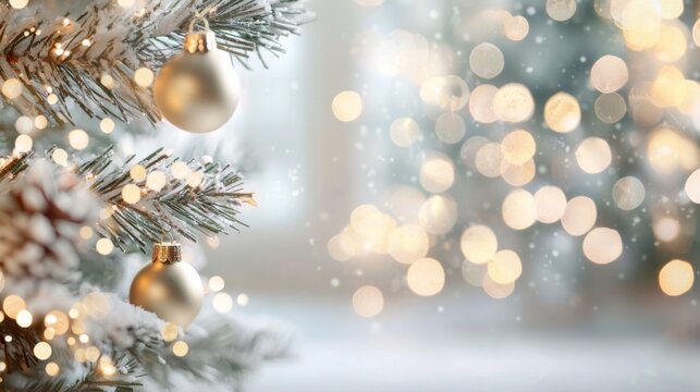 Cozy holiday living space adorned with a festive Christmas tree, twinkling lights, and a warm atmosphere, perfect for celebrating the joyous season with loved ones