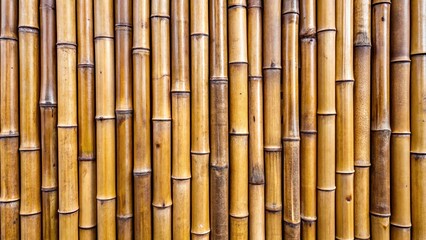 Fototapeta premium A seamless pattern of tightly woven bamboo poles, their golden hue and natural texture creating a visually captivating backdrop.