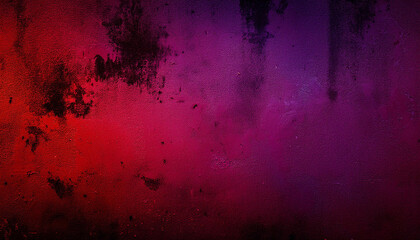 Purple red grunge wall background with dark spots, spotty texture, messy surface; horizontal