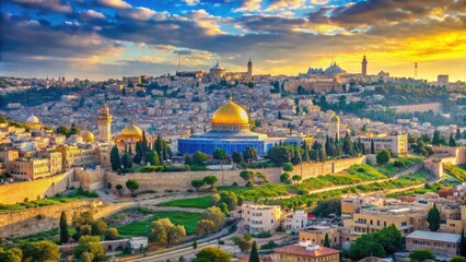 Fototapeta premium Detailed Map of Modern Jerusalem Highlighting Key Landmarks and Districts for Travel and Education