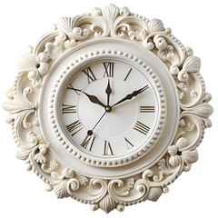 white fancy clock on white background