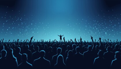 crowd concert filled with people illustration background