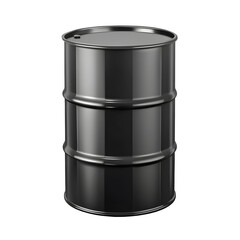 black oil barrel isolated on transparent background
