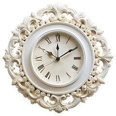 white fancy clock on white background