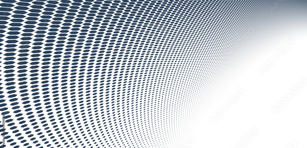 Poster dotted vector abstract background, black dots in perspective flow, dotty texture abstraction, big da