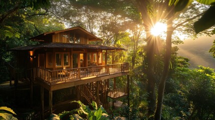 Luxurious Treehouse Resort with Outdoor Decks