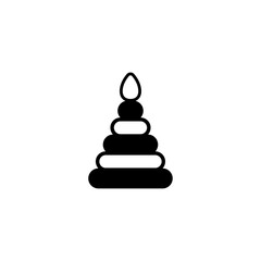 Minimalist baby stacking rings toy icon, perfect for child development and educational purposes.