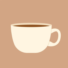 cup of hot coffee- vector illustration