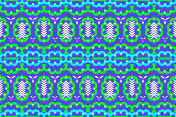 Green and Blue Geometric Floral Pattern