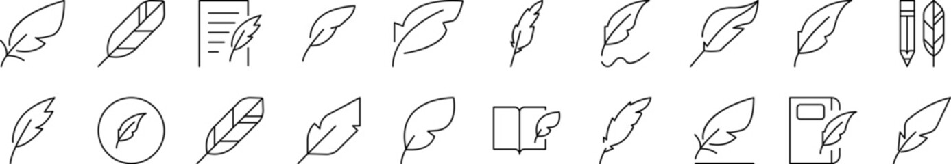 Feather Collection of Thin Icons. Editable Stroke. Suitable for Web Sites, Books, Cards, Apps