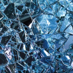 Shattered Glass Abstract Art with Geometric Shapes