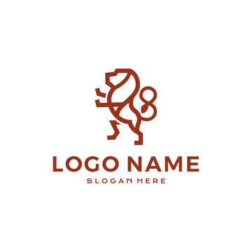 Luxury Lion crest heraldry logo. Elegant black heraldic shield icon. Premium brand identity emblem. Royal coat of arms company label symbol. Modern vector illustration.