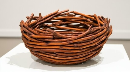 Obraz premium Dense branches and twigs forming a bird's nest, intricately woven and natural